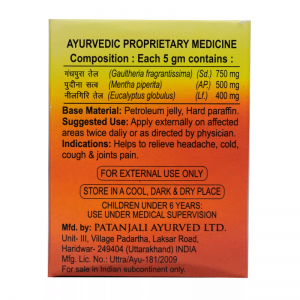 Бальзам быстрого действия Патанджали (Balm Fast Relief Patanjali), 25 г. 