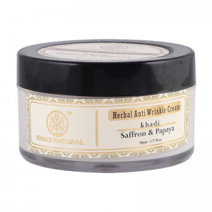 Травяной крем для лица против морщин «Шафран и Папайя» Кхади Натурал (Herbal Anti Wrinkle Cream Saffron & Papaya Khadi Natural), 50 г.