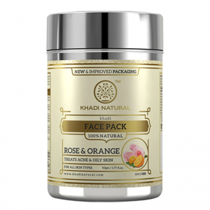 Травяная маска для лица «Роза и апельсин» Кхади Натурал (Rose & Orange Face Pack Khadi Natural), 50 г.