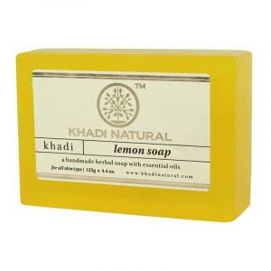 Глицериновое мыло ручной работы с лимоном Кхади Натурал (Lemon soap Khadi Natural), 125 г.