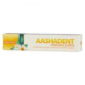 Натуральная зубная паста Аашадент Ромашка-Мята Ааша Хербалс (Toothpaste Aashadent Aasha Herbals), 100 г.