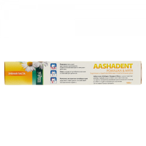 Натуральная зубная паста Аашадент Ромашка-Мята Ааша Хербалс (Toothpaste Aashadent Aasha Herbals), 100 г.