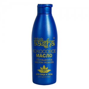 Кокосовое масло для сухой кожи лица и тела с маслом жожоба Ааша Хербалс (Aasha Herbals), 100 мл.