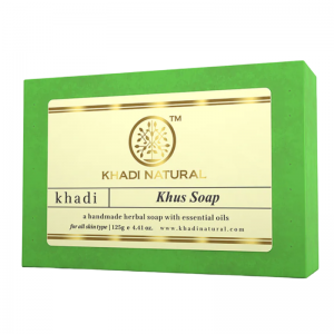 Глицериновое мыло ручной работы с ветивером Кхади Натурал (Khus soap Khadi Natural), 125 г.