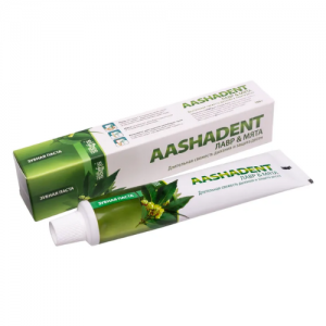 Натуральная зубная паста Аашадент Лавр и Мята Ааша Хербалс (Toothpaste Aashadent Aasha Herbals), 100 г.