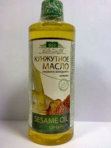 Кунжутное масло первого холодного отжима Золото Индии (Extra Virgin Sesame Oil), 500 мл.