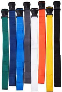 Ремень для йоги с пряжкой зеленый