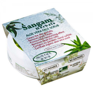 Алоэ скраб для лица «Ним Тулси» Сангам Хербалс (Aloe Vera Face Scrub Neem and Tulsi Sangam Herbals), 100 г.