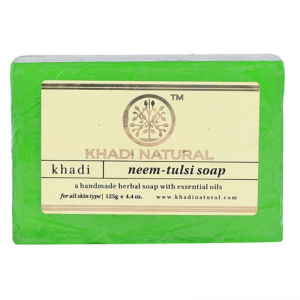 Глицериновое мыло ручной работы с нимом и тулси Кхади Натурал (Neem-Tulsi soap Khadi Natural), 125 г.