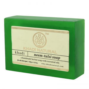 Глицериновое мыло ручной работы с нимом и тулси Кхади Натурал (Neem-Tulsi soap Khadi Natural), 125 г.