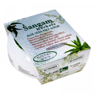 Алоэ Cкраб для лица «Цветущий апельсин» Сангам Хербалс (Aloe Vera Face Scrub Orange Blossom Sangam Herbals), 100 г.