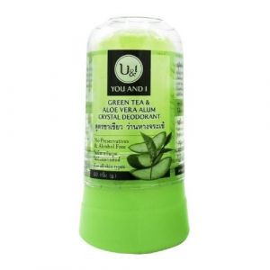 Дезодорант кристаллический с зеленым чаем и алое вера Ю энд Ай (Stick body deodorant with green tea and aloe vera U&I), 80 г.