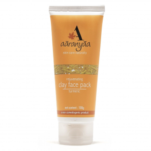 Омолаживающая глиняная маска для жирной и комбинированной кожи лица с куркумой Ааранья (Rejuvenation clay face pack Turmeric Aaranyaa), 100 г.