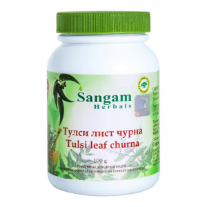 Тулси лист чурна Сангам Хербалс (Tulsi leaf churna Sangam Herbals), 100 г.