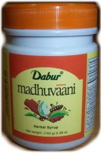 Мадхуваани Дабур аюрведический сироп от кашля (Dabur Madhuvaani), 150г.
