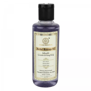 Массажное масло «Лаванда и Иланг-иланг» Кхади Натурал (Herbal Massage oil Lavender & Ylang Ylang Khadi Natural), 210 мл.