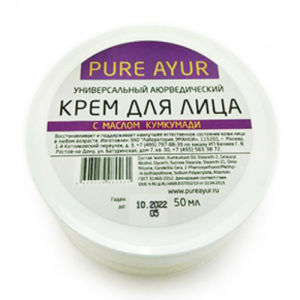 Аюрведический крем для лица с маслом Кумкумади Пьюр Аюр (Pure Ayur), 50 мл.