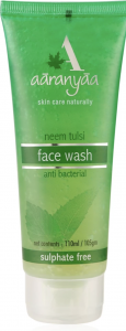 Антибактериальный гель для умывания без сульфатов для комбинированной и жирной кожи лица «Ним и Тулси» Ааранья (Face wash antibacterial Neem Tulsi Aaranyaa), 110 мл.
