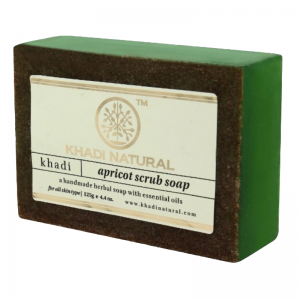 Глицериновое мыло-скраб ручной работы с абрикосовыми косточками Кхади Натурал (Apricot scrub soap Khadi Natural), 125 г.