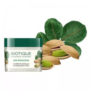 Маска для лица с экстрактом фисташек питающая и освежающая Биотик (Bio Pistachio Youthful Nourishing & Revitalizing Face Pack Biotique), 50 г.