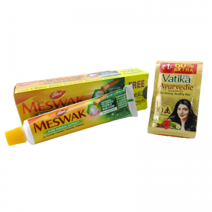 Аюрведическая зубная паста Мисвак Дабур (Toothpaste Meswak+5 Ayurvedic Shampoo sachets Dabur), 100 г.+ 5 саше 