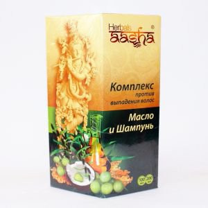 Комплекс против выпадения волос Ааша Хербалс масло + шампунь (Aasha Herbals), 200 мл.