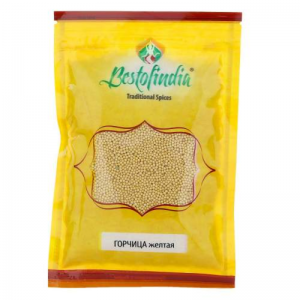 Горчица жёлтая семена Бестофиндия (Mustard Seeds Bestofindia), 100 г.