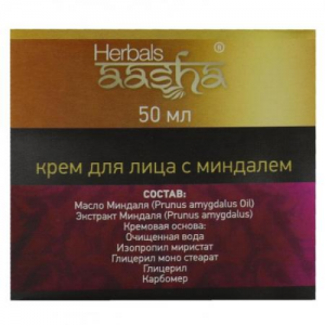Крем для лица с Миндалем Ааша Хербалс (Aasha Herbals), 50 мл.
