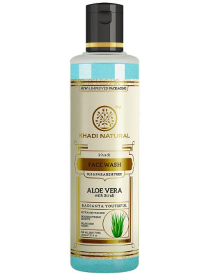 Средство для умывания «Алоэ вера со скрабом» Кхади Натурал (Face wash Aloe vera with Scrub Khadi Natural), 210 мл.