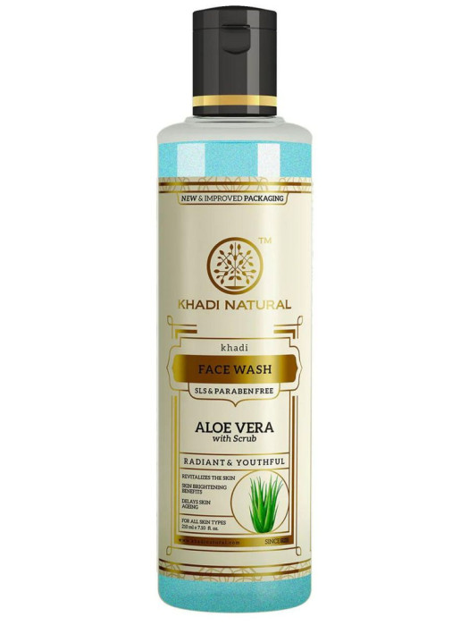 Средство для умывания «Алоэ вера со скрабом» Кхади Натурал (Face wash Aloe vera with Scrub Khadi Natural), 210 мл.