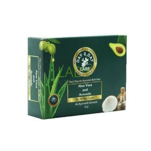 Мыло натуральное Алоэ Вера и Авокадо Дэй Ту Дэй Кэр (Ayurvedic soap Aloe Vera & Avocado Day to Day Care), 75 г.