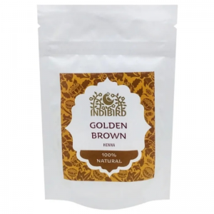 Хна натуральная золотисто-коричневая Индибёрд (Golden Brown Henna Indibird), 50 г.