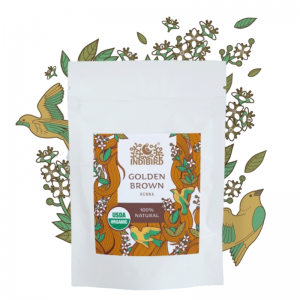 Хна натуральная золотисто-коричневая Индибёрд (Golden Brown Henna Indibird), 50 г.
