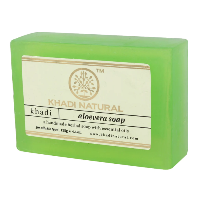 Глицериновое мыло ручной работы Алоэ Вера Кхади Натурал (Aloe Vera Soap Khadi Natural), 125 г. 