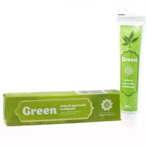 Натуральная аюрведическая зубная паста «Green» с нимом и базиликом («Зеленая», забота о зубах), 50 г.