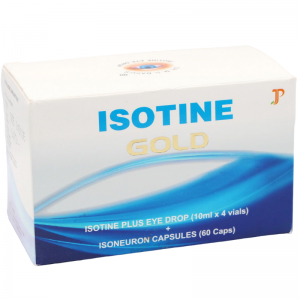 Комплекс для здоровья глаз Айсотин Голд Джагат Фарма (Isotine Gold Isotine Plus Eye Drop + Isoneuron Capsules Jagat Pharma), 4×10 мл. + 60 кап.