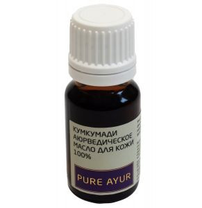 Аюрведическое масло для кожи Кумкумади Пьюр Аюр (Kumkumaadi Thailam Pure Ayur), 10 мл.
