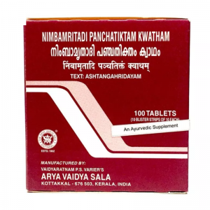 Нимбамритади Панчатиктам Кватхам Арья Вадья Сала Коттаккал (Nimbamritadi Panchatiktam Kwatham Arya Vaidya Sala Kottakkal), 100 таб.