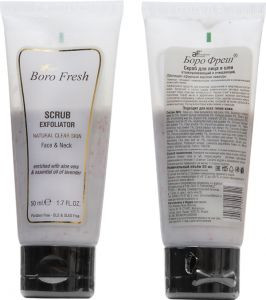 Скраб для лица и шеи Алоэ и Лаванда Боро Фреш (Scrub exfoliator Aloe vera and Lavender Boro Fresh), 50 мл.