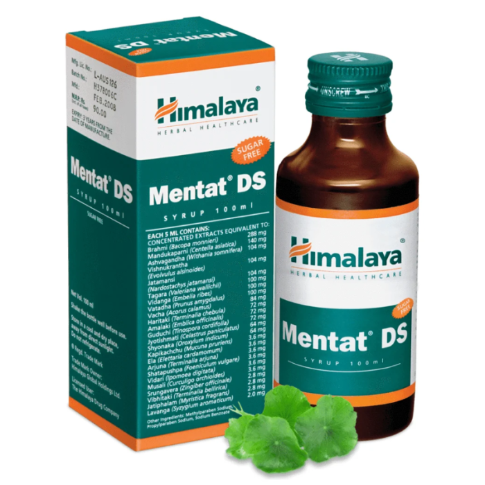 Сироп Ментат ДС без сахара Хималая (Mentat DS Syrup sugar free Himalaya), 100 мл.