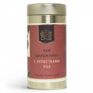 Чай Дарджилинг чёрный листовой с розой в мет.банке (Darjeeling Black LeafTea wRosePetals) Золото Индии, 100 г.