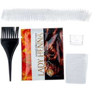 Краска для волос на основе хны №4 Каштан Леди Хенна (Lady Henna), 6 х 10 г.