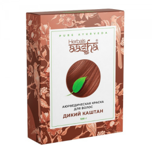 Аюрведическая краска для волос Дикий каштан Ааша Хербалс (Aasha Herbals), 100 г.