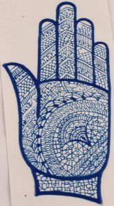 Тату трафарет (ладошка)