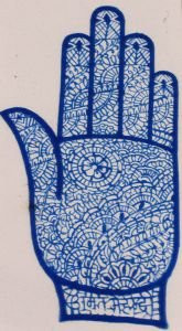 Тату трафарет (ладошка)