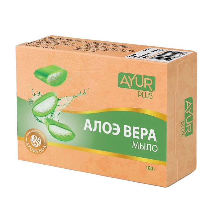 Мыло натуральное Ayur Plus Алоэ Вера, 100 г.