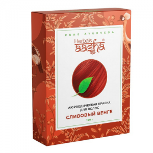 Аюрведическая краска для волос Сливовый венге Ааша Хербалс (Aasha Herbals), 100 г.
