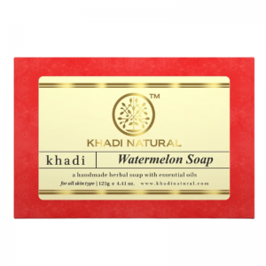 Глицериновое мыло ручной работы с арбузом Кхади Натурал (Watermelon soap Khadi Natural), 125 г.