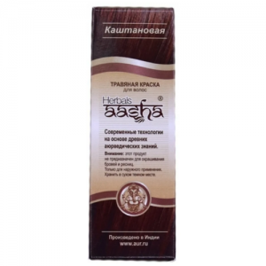 Травяная краска для волос каштановая Ааша Хербалс (Aasha Herbals), 60 г.