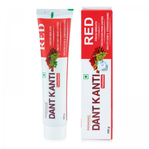 Красная зубная паста Дент Канти Красная Патанджали (Red Toothpaste Dant Kanti Patanjali), 100 г.